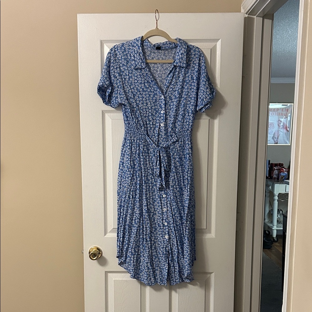 SHEIN Blue Floral Midi Dress
